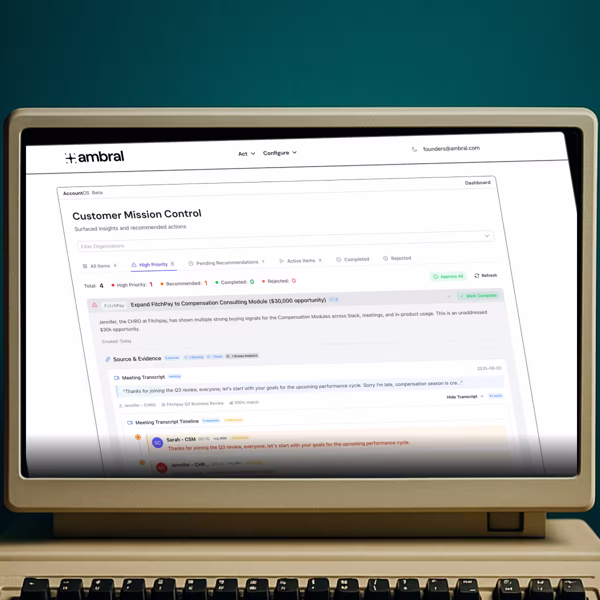 Ambral — AI account management agent.