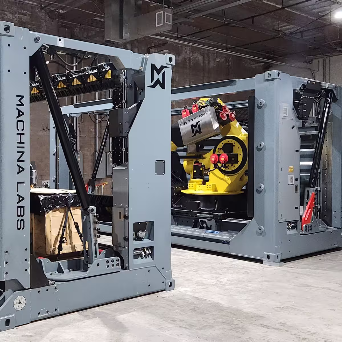 Machina Labs — Containerized metal forming robot arms.